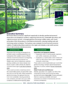 Business Case - Aquaculture & Aquaponics in Northwest AB - REDI