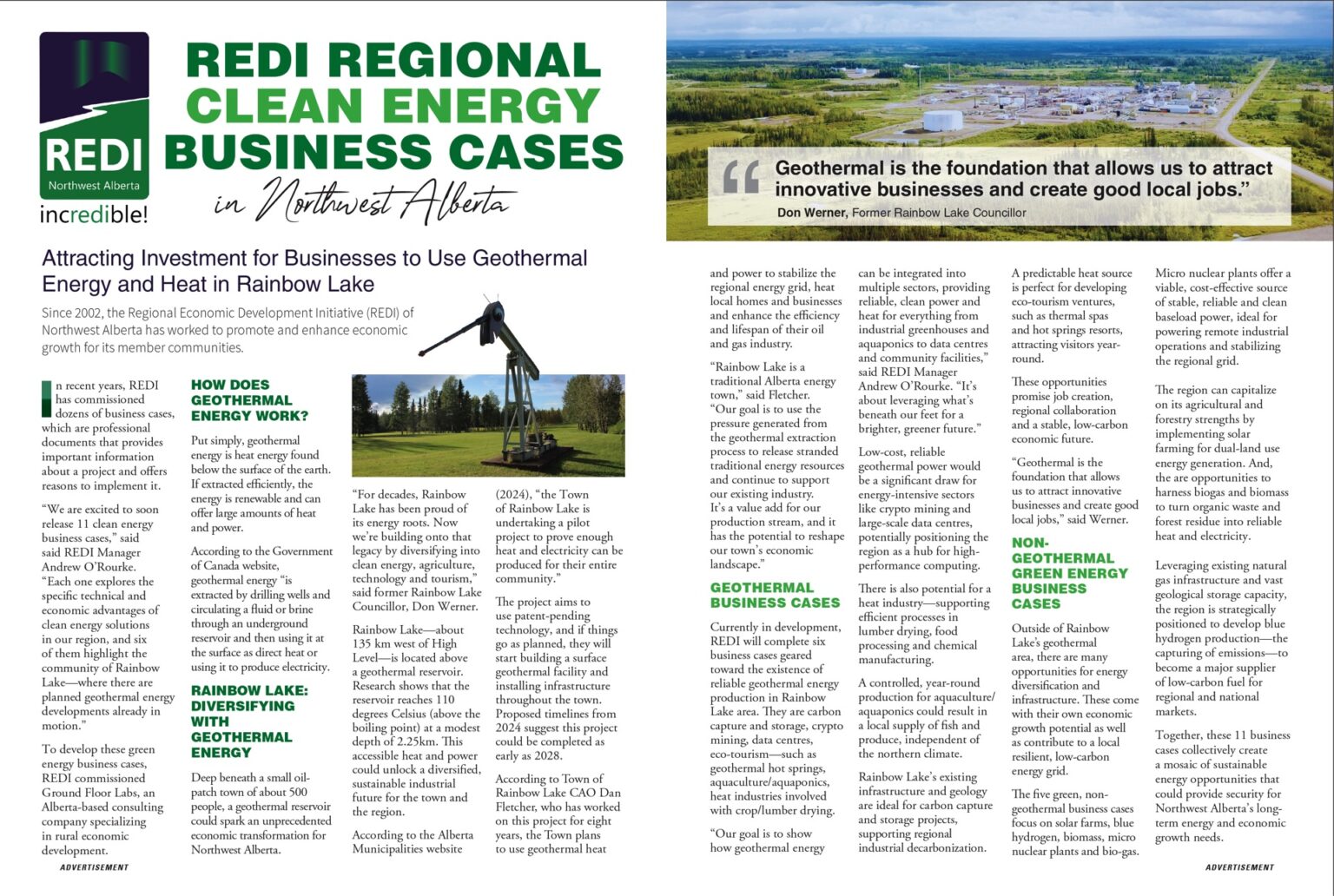 Issue #48 - REDI Regional Clean Energy Business Cases in Northwest Alberta